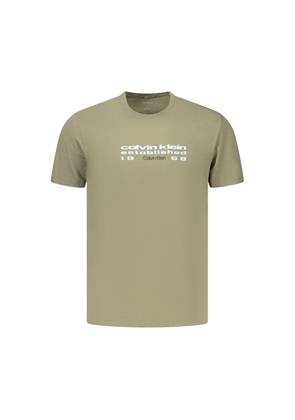 Calvin Klein Green Cotton Men's T-Shirt - S