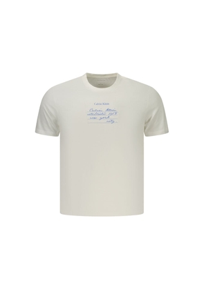 Calvin Klein White Cotton Men's T-Shirt - XS
