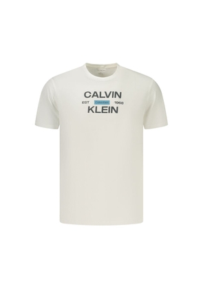 Calvin Klein White Cotton Men's T-Shirt - S