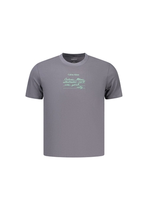 Calvin Klein Gray Cotton Men's T-Shirt - XS