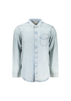 Calvin Klein Azzurro Cotton Mens Shirt - S