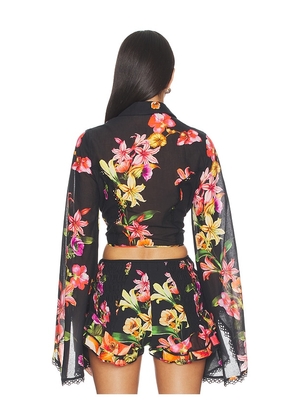 Charo Ruiz Ibiza Lei Blouse in Black. Size S. Also in XS, M, XL.