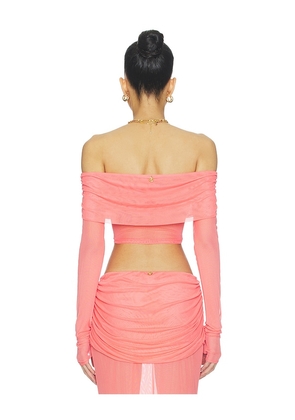 Bananhot Lena Shirt in Coral. Size S. Also in M, L.