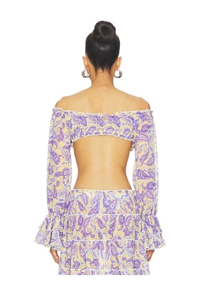 Bananhot Elma Shirt in Yellow,Purple. Size S. Also in XS, M, L.