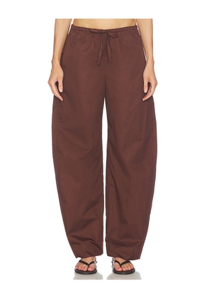 EAVES Lana Barrel Leg Pant in Chocolate. Size XS. Also in XXS, S, M, L, XL.