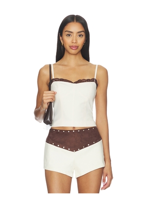 BY.DYLN x REVOLVE Onyx Corset Top in Cream. Size S. Also in XS, M, L, XL.