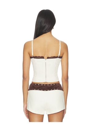 BY.DYLN x REVOLVE Onyx Corset Top in Cream. Size S. Also in M, L, XL.