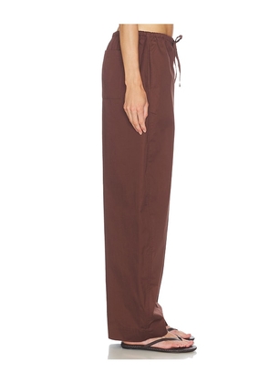 EAVES Lana Barrel Leg Pant in Chocolate. Size XS. Also in XXS, S, M, L, XL.