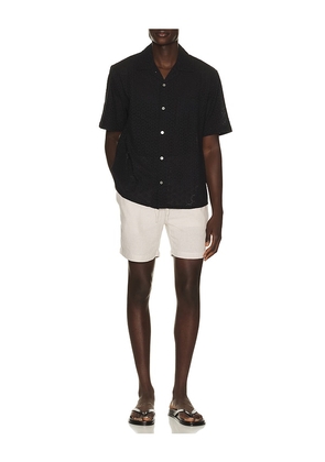 Corridor Floral Eyelet Short Sleeve Shirt in Black. Size S. Also in L, M, XL/1X.
