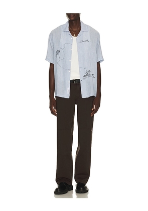 Edmmond Studios Western Shirt in Blue. Size S. Also in L, M, XL/1X.