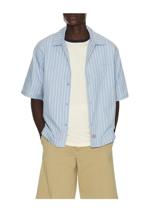 Dickies Venedocia Stripe Shirt in Baby Blue. Size S. Also in M, L, XL/1X, XXL/2X.