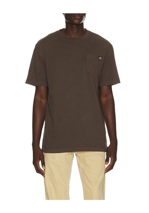 Dickies Heavy Weight Pocket Tee in Chocolate. Size S. Also in M, L, XL/1X.