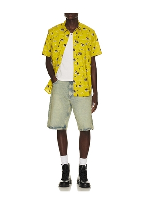 Brixton x Lone Star Short Sleeve Shirt in Mustard. Size S. Also in L, M, XL/1X.