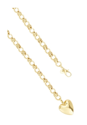 BRACHA Rowan Necklace in Gold Heart in Metallic Gold.