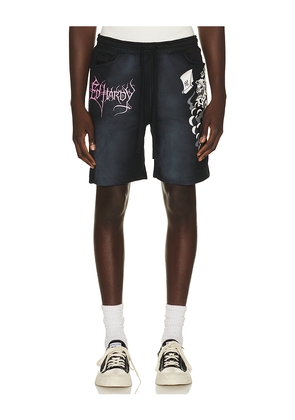Ed Hardy Reaper Fleece Short in Black. Size S. Also in M, L, XL/1X.