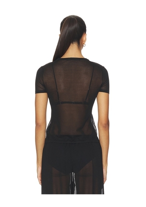EAVES Wrenley Knit Tee in Black. Size XS. Also in XXS, S, M, L, XL.