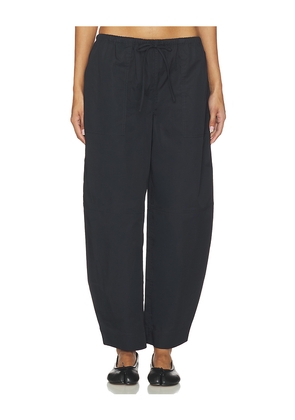 EAVES Lana Cropped Barrel Leg Pant in Black. Size XS. Also in XXS, S, M, L.