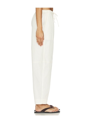 EAVES Lana Cropped Barrel Leg Pant in Ivory. Size XS. Also in M, L, XL.