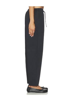 EAVES Lana Cropped Barrel Leg Pant in Black. Size XS. Also in XXS, S, M, L.