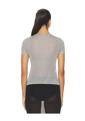 EAVES Wrenley Knit Tee in Grey. Size XS. Also in L, M, S, XL, XXS.
