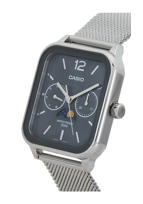 Casio Moon Phase Watch in Metallic Silver.