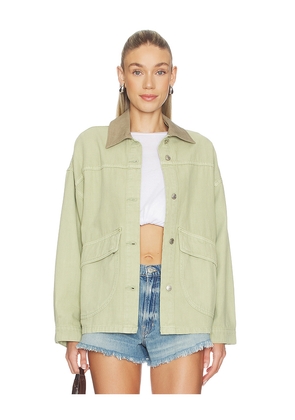 Free People X We The Free Lemon Denim Jacket in Sage. Size S. Also in M, XL.