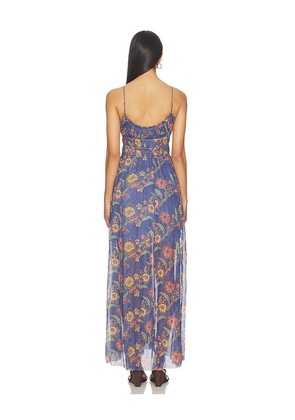 Free People One Ciella Printed Dress in Blue. Size S. Also in L, M, XS.