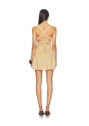 Free People Laurel Plaid Mini Dress in Mustard. Size XS. Also in L, M, S, XL.