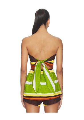 FAITHFULL Solmar Top in Brown,Yellow. Size S. Also in M, L.