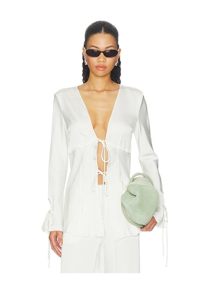 LIONESS Veil Long Sleeve Top in White. Size S. Also in XXS, XS, M, L.