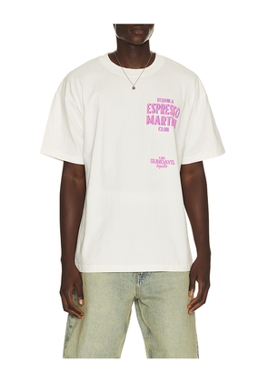 Los Sundays Espresso Martini Tee in White. Size S. Also in M, L, XL/1X.