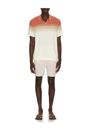 Marine Layer Greyson Knitted Polo in Cream. Size S. Also in M, L, XL/1X.