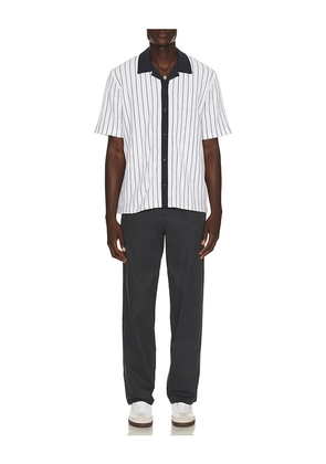 SAMSOE SAMSOE Sathorvald Shirt in White,Navy. Size S. Also in M, L, XL/1X.