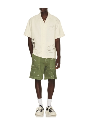 President's Hand Painted Reef Shirt in Cream. Size S. Also in M, XL/1X.