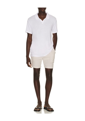 Vintage Summer Boucle Jersey Polo in White. Size S. Also in M, XL/1X.