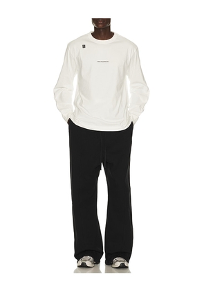 Whitespace Premium Graphic Long Sleeve Tee in White. Size S. Also in M, L, XL/1X, XXL/2X.
