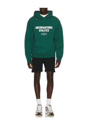 Whitespace Unconventional Athletics Hoodie in Dark Green. Size S. Also in M, L, XL/1X, XXL/2X.