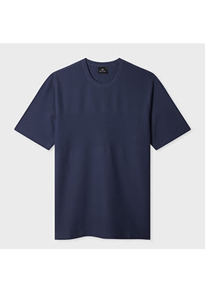 PS Paul Smith Washed Navy Textured Stripe T-Shirt Blue