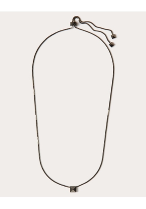 Valentino Garavani Metal Rockstud Necklace Man RUTHENIUM UNI