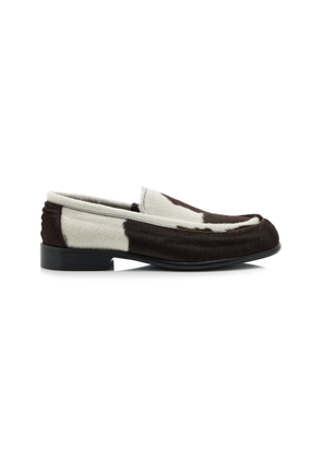 Hvoya Exclusive Bowie Cow-Print Pony Hair Loafers - Moda Operandi