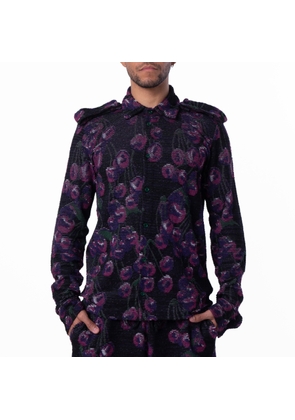 Burberry Cherry Embroidered Silk Cotton Shirt