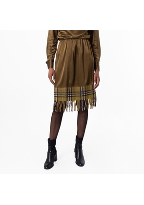 Burberry Satin and Check Scarf Skirt