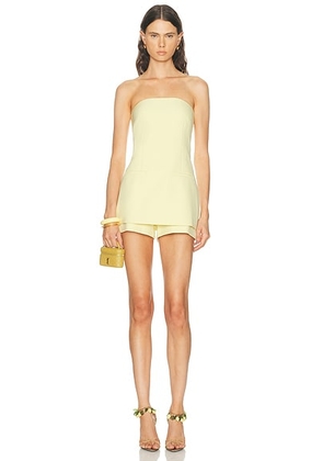 SEROYA Marsha Romper in Butter - Yellow. Size S (also in XS, M, L, XL).