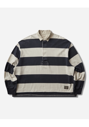 Men s Jail Stripe Jersey Big Rugger Shirt Black / Ecru