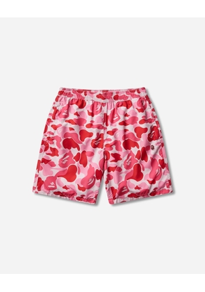 Men s ABC Camo Ape Head One Point Beach Shorts Pink