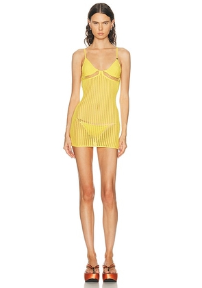 THE ATTICO Knit Mini Dress in Yellow - Yellow. Size 44 (also in 36, 40, 42).