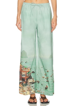 Staud Mateo Pant in Endless Summer - Teal. Size L (also in XS, S, M).