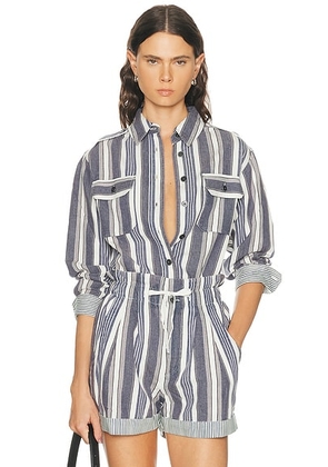 Isabel Marant Etoile Gelva Shirt in Ecru & Blue - Blue,White. Size 40 (also in 38, 34, 36, 42).