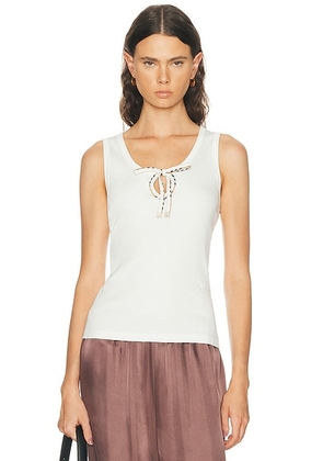 Burberry Tierra Tank Top in Chalk - White. Size L (also in XS, S, M).