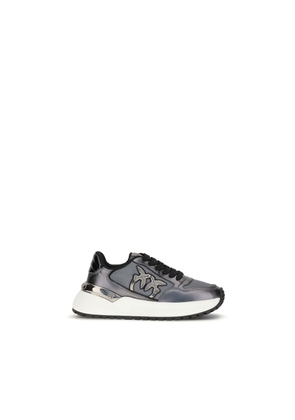 PINKO Gray Calf Leather Bos Taurus Athletic Sneakers - EU36/US6